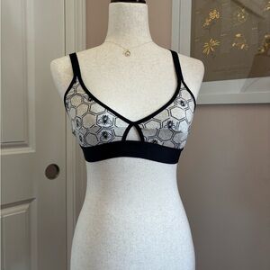 TomboyX Black and Cream - Bees and Honeycomb Bralette